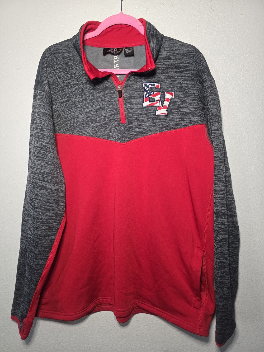 No Boundaries Red & Charcoal Quarter-Zip Pullover
